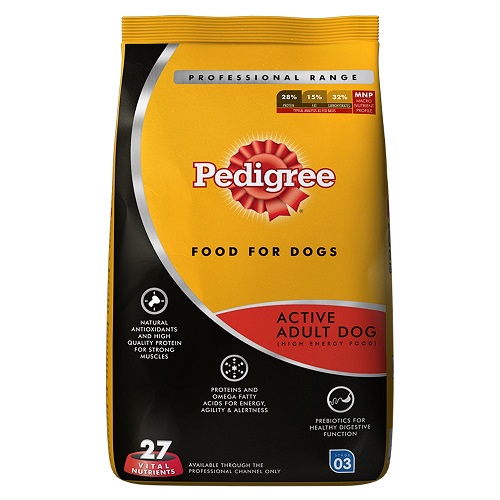 Pedigree Professional Active Adult Dog Food 3 KG Pack at Best Price